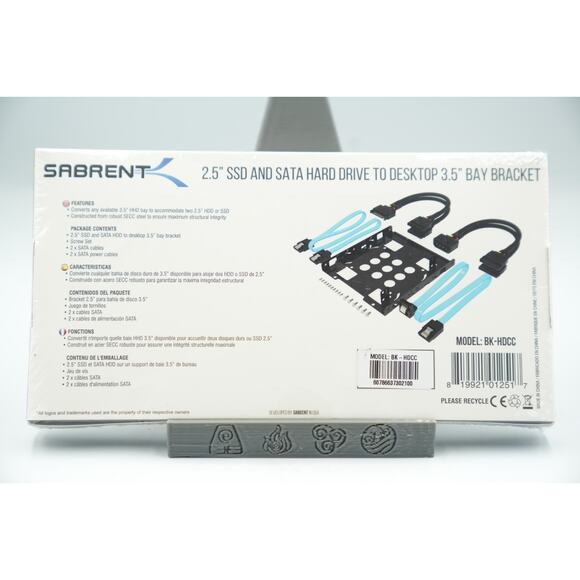 Sabrent BK-HDCC 3.5in. to 2.5in. Internal Hard Drive Mounting System - Picture 2 of 3
